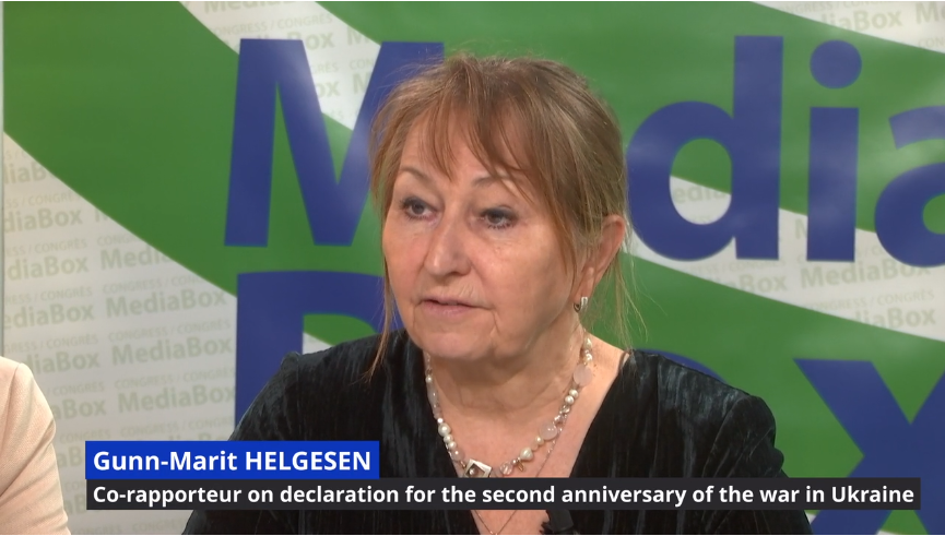 Gun-Marit Helgesen and Martine Dieschburg-Nickels, Co-rapporteurs on Declaration for the second anniversary of the war in Ukraine